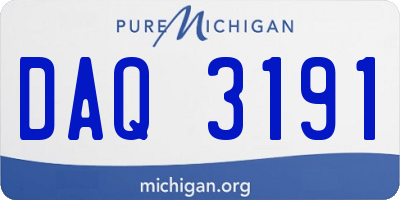 MI license plate DAQ3191