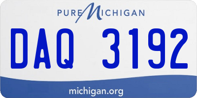 MI license plate DAQ3192