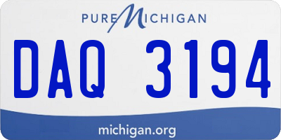 MI license plate DAQ3194