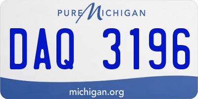 MI license plate DAQ3196
