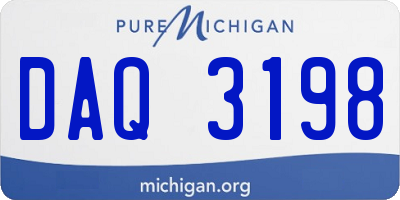 MI license plate DAQ3198