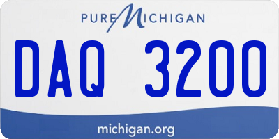 MI license plate DAQ3200