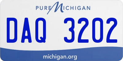 MI license plate DAQ3202