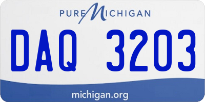 MI license plate DAQ3203