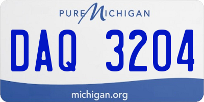 MI license plate DAQ3204