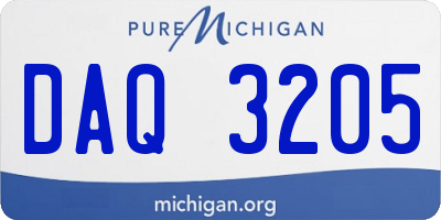 MI license plate DAQ3205