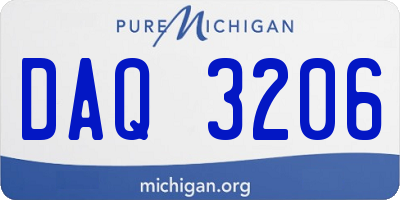 MI license plate DAQ3206