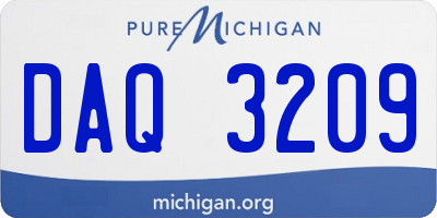 MI license plate DAQ3209