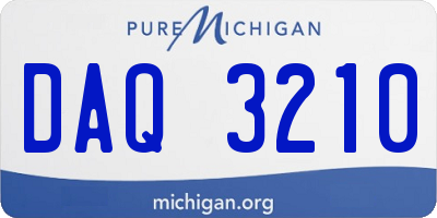 MI license plate DAQ3210