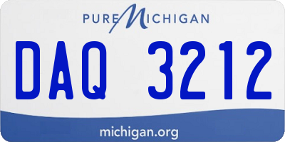 MI license plate DAQ3212