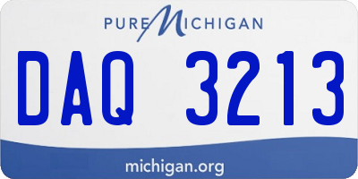 MI license plate DAQ3213