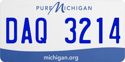 MI license plate DAQ3214