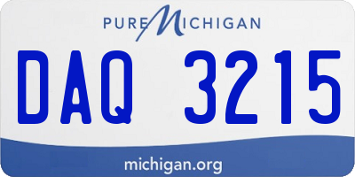MI license plate DAQ3215
