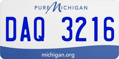 MI license plate DAQ3216