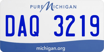 MI license plate DAQ3219