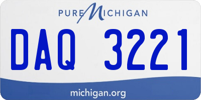 MI license plate DAQ3221