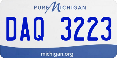 MI license plate DAQ3223