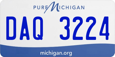 MI license plate DAQ3224