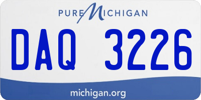 MI license plate DAQ3226