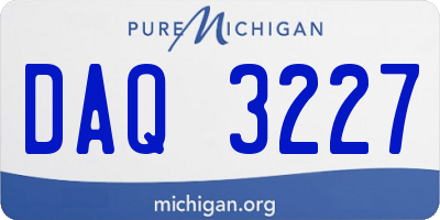 MI license plate DAQ3227