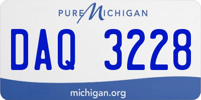 MI license plate DAQ3228
