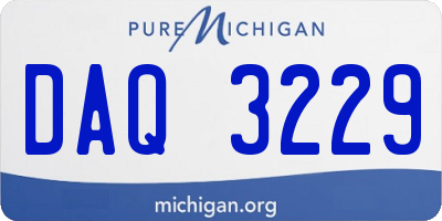 MI license plate DAQ3229