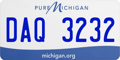 MI license plate DAQ3232