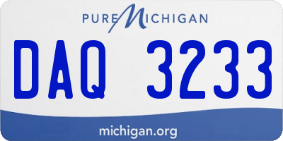 MI license plate DAQ3233