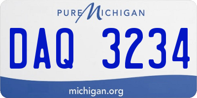 MI license plate DAQ3234
