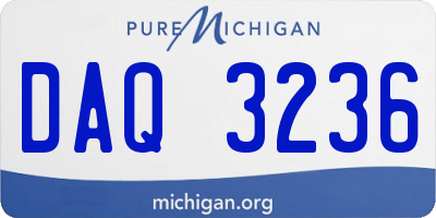 MI license plate DAQ3236
