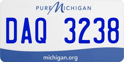 MI license plate DAQ3238