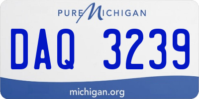 MI license plate DAQ3239
