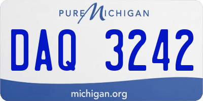 MI license plate DAQ3242