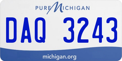 MI license plate DAQ3243