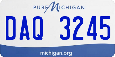 MI license plate DAQ3245