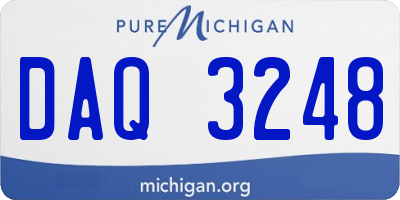 MI license plate DAQ3248