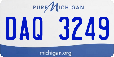 MI license plate DAQ3249