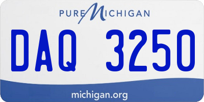 MI license plate DAQ3250