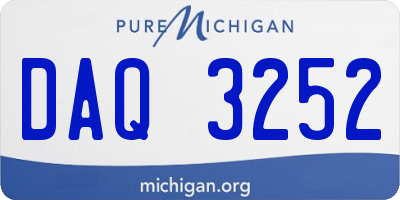 MI license plate DAQ3252