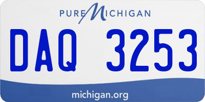 MI license plate DAQ3253