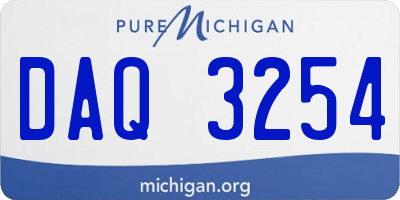 MI license plate DAQ3254