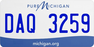 MI license plate DAQ3259