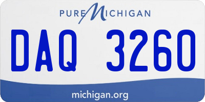 MI license plate DAQ3260