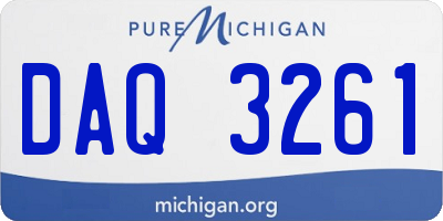 MI license plate DAQ3261