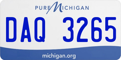 MI license plate DAQ3265