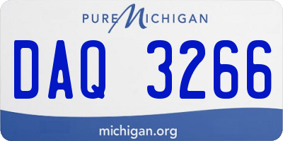 MI license plate DAQ3266