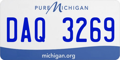 MI license plate DAQ3269