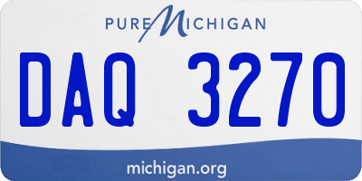 MI license plate DAQ3270