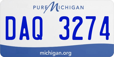 MI license plate DAQ3274