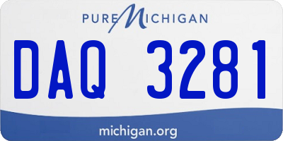 MI license plate DAQ3281